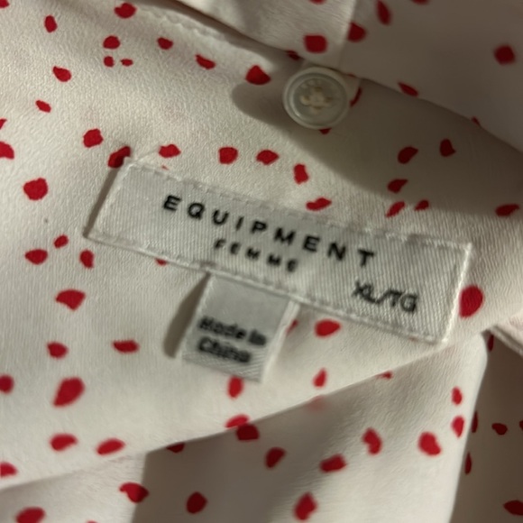 EQUIPMENT Haty Blouse in Natural White Ecarlete Dot X-Large - Picture 8 of 9